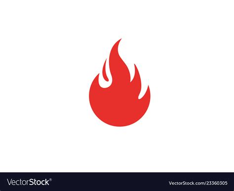 Red Fire Symbol And Flame For Logo Design Vector Image