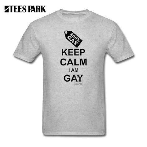 keep calm i am gay t shirt gay pride theme tops man o neck short sleeve t shirts customized male