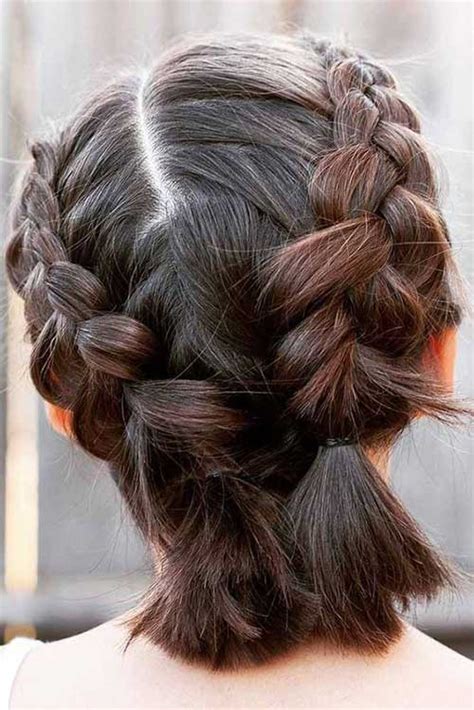 Tie both the twists glam up your hairstyle with a simple thin ribbon in a neutral color. Cute Braids for Short Hair with 20 Examples | Braids for ...