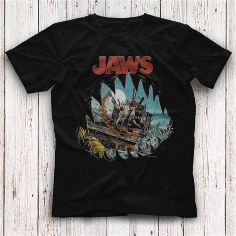 Jaws Black Unisex T Shirt Tees Shirts Jaws Shirt Tshirt Apparel