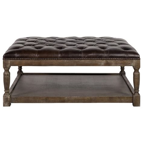 Square Leather Ottoman Coffee Table Darby Home Co Novak Wide