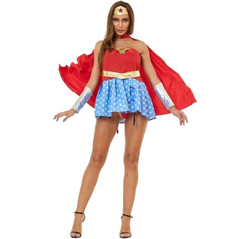 Superwoman Superhero Supergirl Wonder Woman Fancy Dress Halloween Costume Outfit Ebay