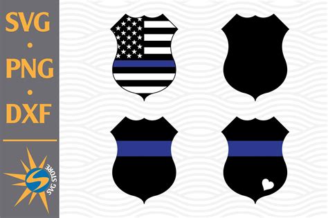 Police Badge Thin Blue Line Svg Png Dxf Digital Files 690965 Cut