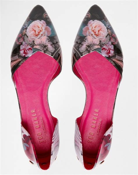 Image 3 Of Ted Baker Rikyu Floral Print Dorsay Ballet Flat Shoes