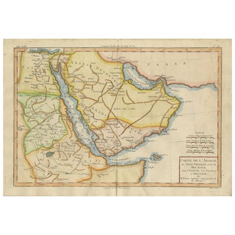Antique Map Of The Arabian Peninsula Egypt Nubia Abyssinia By R