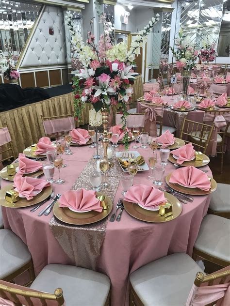 12x108 Rose Gold Blush Premium Sequin Table Runners Pink Table