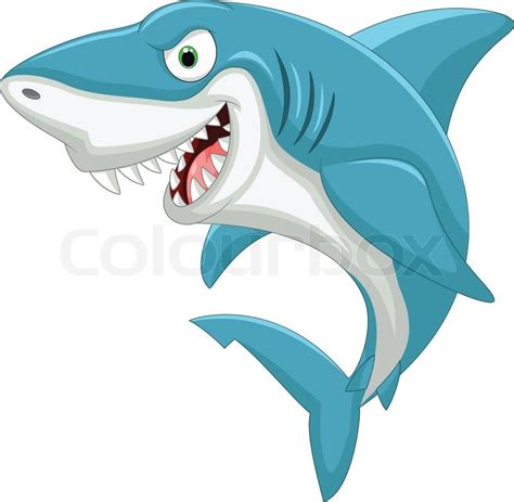 Vector Illustration Of Cartoon Shark Stock Vector Colourbox