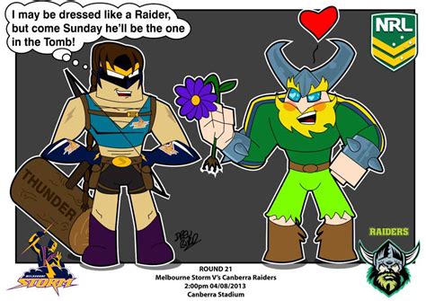 Nrl on nine is the home of ru. Melbourne Storm Vs Canberra Raiders by Drew0b1 on DeviantArt
