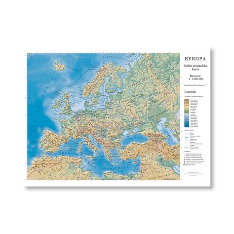 Karta Na Evropa Geografska Prirodnogeografska Karta Na Evropa M 1 4