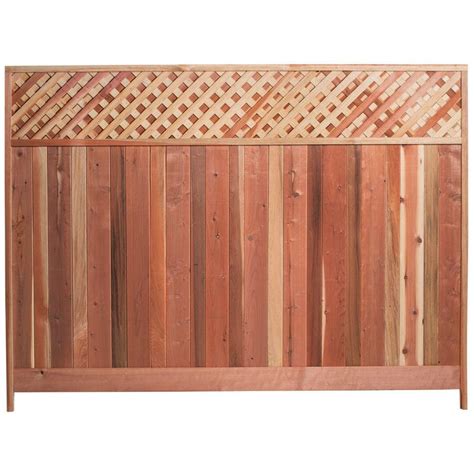 Mendocino Forest Products 6 Ft X 8 Ft Privacy Flat Top Flat Redwood