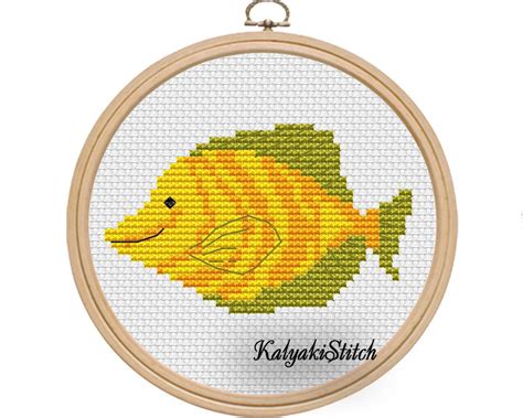 Fish Cross Stitch Pattern Counted Cute Easy Small Pdf Sea Etsy
