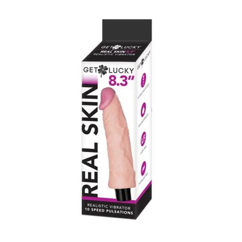 Get Lucky Real Skin 83 Vibrating Dildo Vanilla Sex Toys At Adult