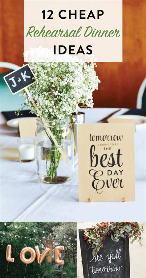 You can get as sweet and simple or big and bold as you like. 12 Cheap Rehearsal Dinner Ideas for the Modern Bride on ...