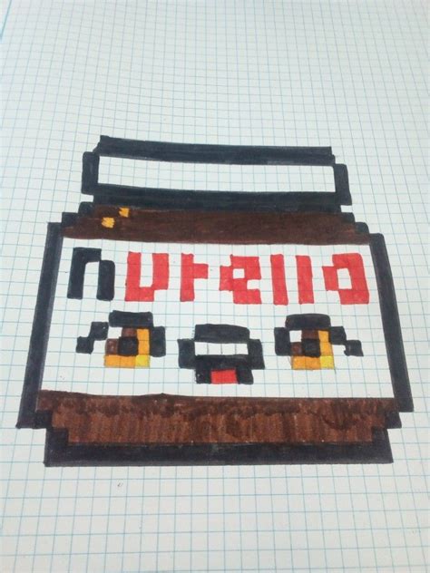 Pixel Art Facile Nutella Kawaii Pixel Art Dessin Facile Pixels Arthes