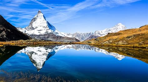 Hd Wallpaper Mountain Lake Landscape Panorama Matterhorn Zermatt