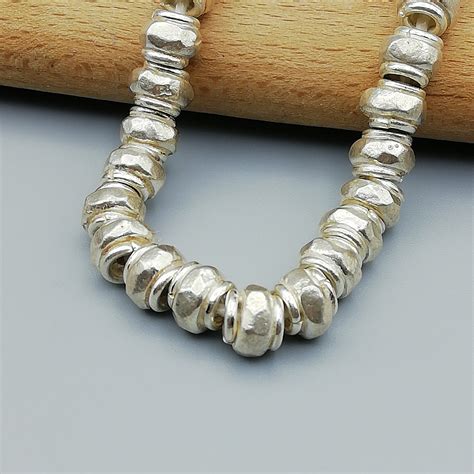 3 Sterling Silver Heavy Hammered Beads 97 Sterling Silver Etsy Canada