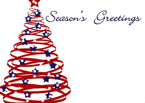Patriotic Christmas Tree Christmas Greeting Cards By