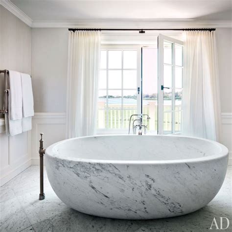 Marble Bathtub Transitional Bathroom Architectural Digest