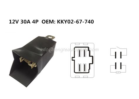 Dapat digunakan untuk lampu, klakson, atau komponen elektronik lainnya yg. 12V 30A 4 Pin OEM: KKY02-67-740 Micro & Mini Black ...