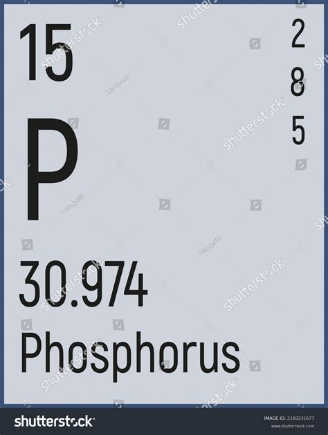Periodic Table Elements Phosphorus Icon Vector Stock Vector Royalty