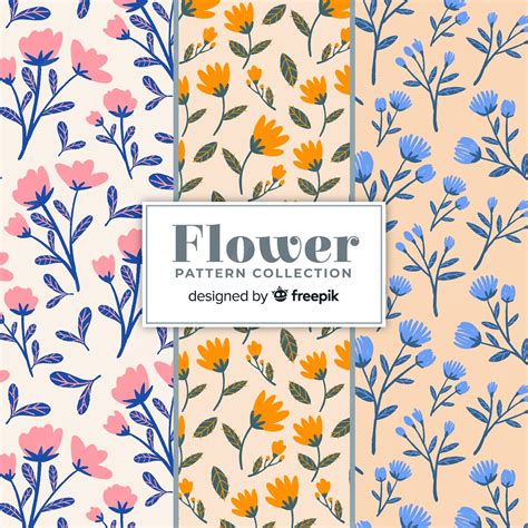 Free Vector Hand Drawn Flowers Patterns