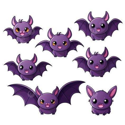 Bats Halloween Cute Smiling Creepy Bats Vector For October Spooky