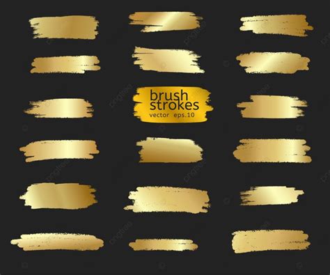 Gold Paint Brush Vector Golden Hand Painted Smear Stroke Stain Abstract