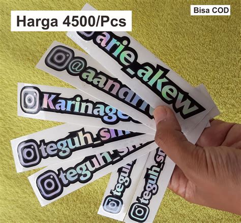 stiker hologram custom nama akun ig, nama biasa, dll | Lazada Indonesia