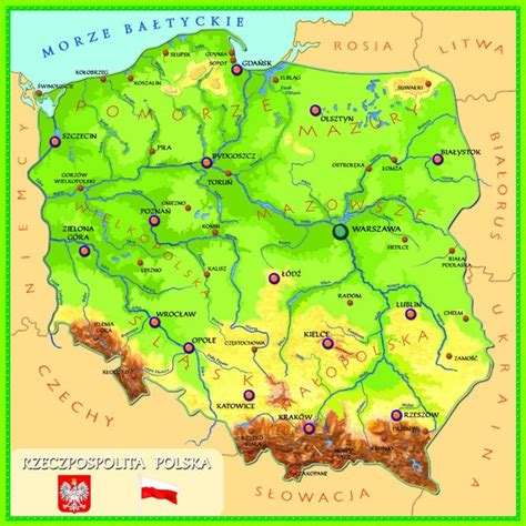 Miasta wojewódzkie interaktywna mapa Polski online Learn polish Map Education
