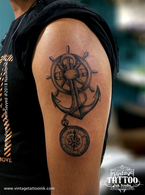 Anchor Tattoo Compass Tattoo Wheel Tattoo We Must Learn To Sale In