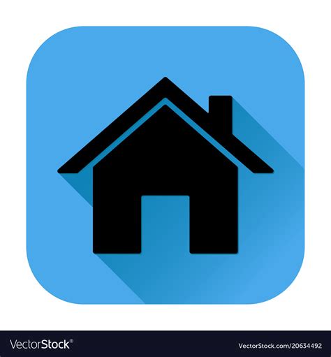 Home Page Icon Black Silhouette On Blue Square Vector Image