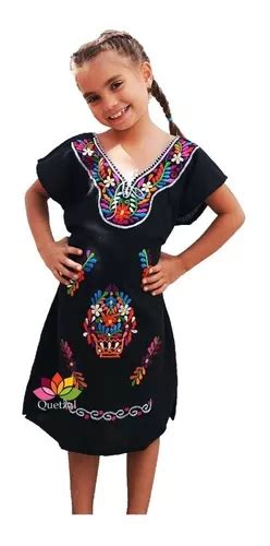 vestido de niña artesanal mexicano bordado típico mercadolibre