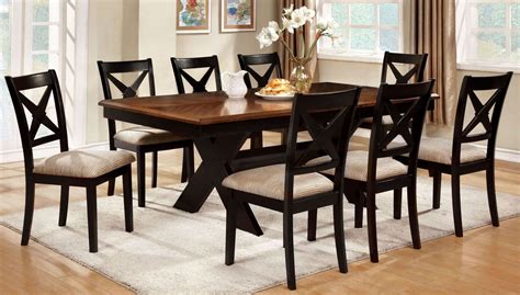 And speaking of seats, we have a wide selection of dining armchairs and side chairs, with either upholstered or wood seats, along with upholstered host. Liberta Dark Oak Rectangular Trestle Dining Room Set from ...