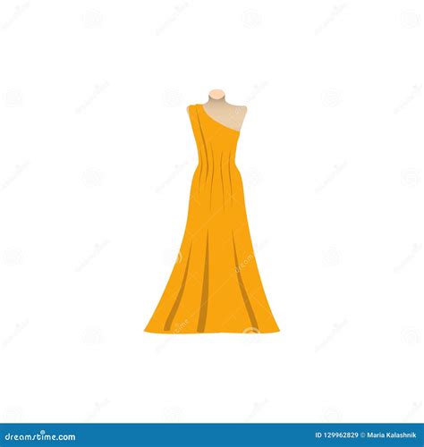 Yellow Sundress Evening Dress Combination Or Nightie The Silhouette Vector Illustration