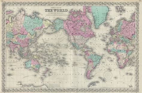 Coltons Map Of The World On Mercators Projection Geographicus Rare