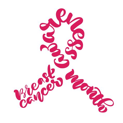 Stylized Pink Ribbon With Vector Quote Breast Canser For