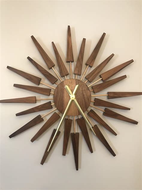 My Walnut Sunburst Clock Rwoodworking