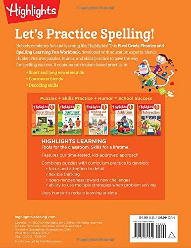 First Grade Phonics And Spelling Highlights Learning Fun Workbooks