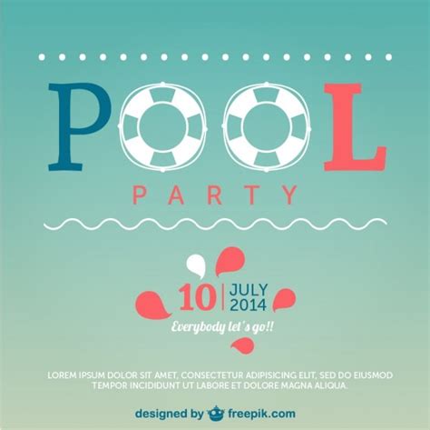 Free Vector Summer Pool Party Poster