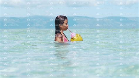 Filipina Girl Bathing And Drinking Coconut Juice In A Beautiful Tropical Ocean Youtube