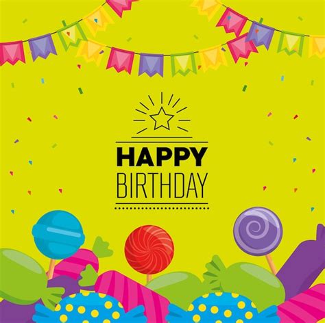 Premium Vector Happy Birthday Celebration Card