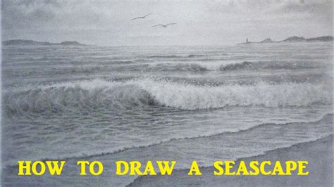 When you draw water as part of a landscape, first determine what's happening on the water's surface. How To Draw a Seascape, Waves, Skies, Graphite Pencil ...
