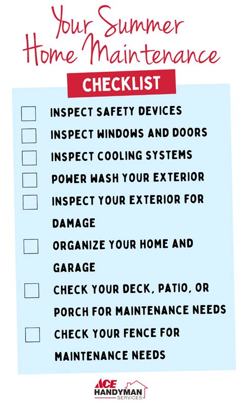 Your Summer Home Maintenance Checklist Blog Ace Handyman Services