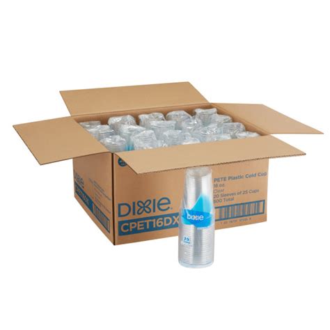 Dixie Crystal Clear Plastic Cups 16 Oz Box Of 500 Cups Zerbee
