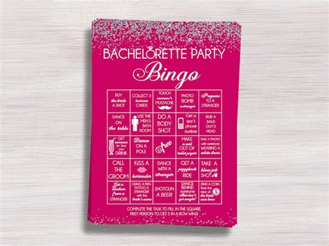 Bachelorette Bingo Game Bachelorette Party Games Hens Party Etsy