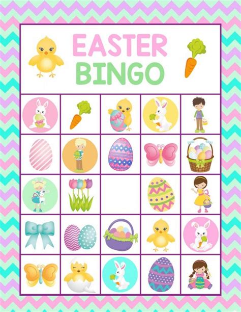 Easter Bingo Printable For Kids Fun Easter Game For Kids Printable