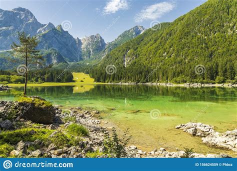 Lago Di Fusine Superiore Near Tarvisio Italy Stock Image Image Of