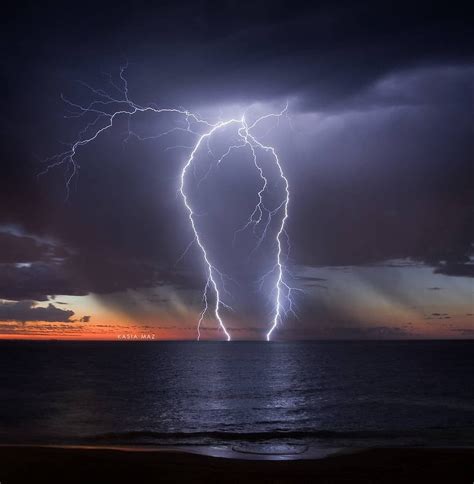 Unset Storm Over The Ocean 🌩 Lightning Storm Thunder
