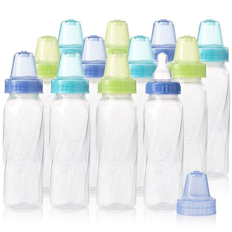 Evenflo Feeding Classic Clear Bpa Free Plastic Baby Bottle 8oz Teal
