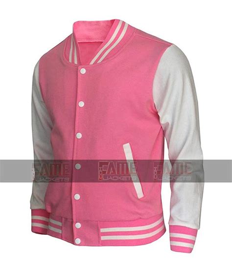 Pink And White Girls High School Varsity Letterman Jacket Fj